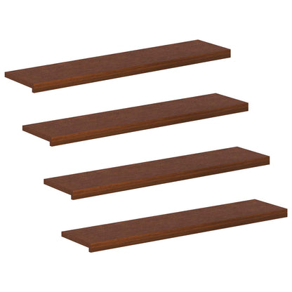 Trap Tread 4 st 110 x 30 x 2 cm Donkerbruin Massief Eikenhout