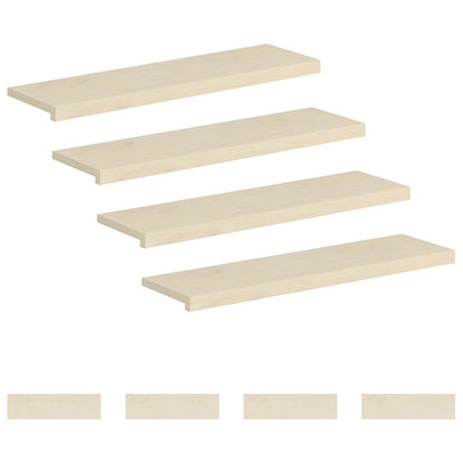 Trap Tread 8 st 100 x 25 x 2 cm Wit Massief Eikenhout