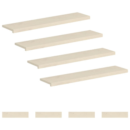 Trap Tread 8 st 110 x 25 x 2 cm Wit Massief Eikenhout