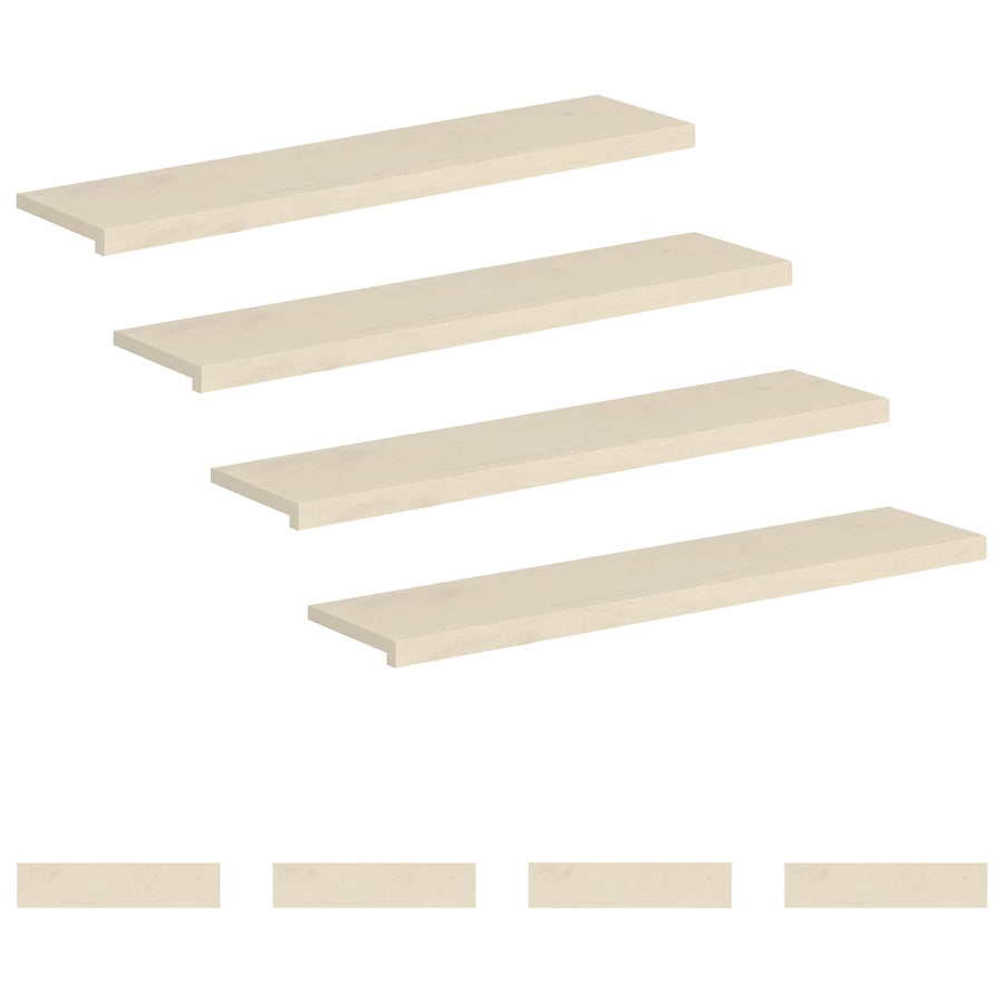 Trap Tread 8 st 110 x 25 x 2 cm Wit Massief Eikenhout