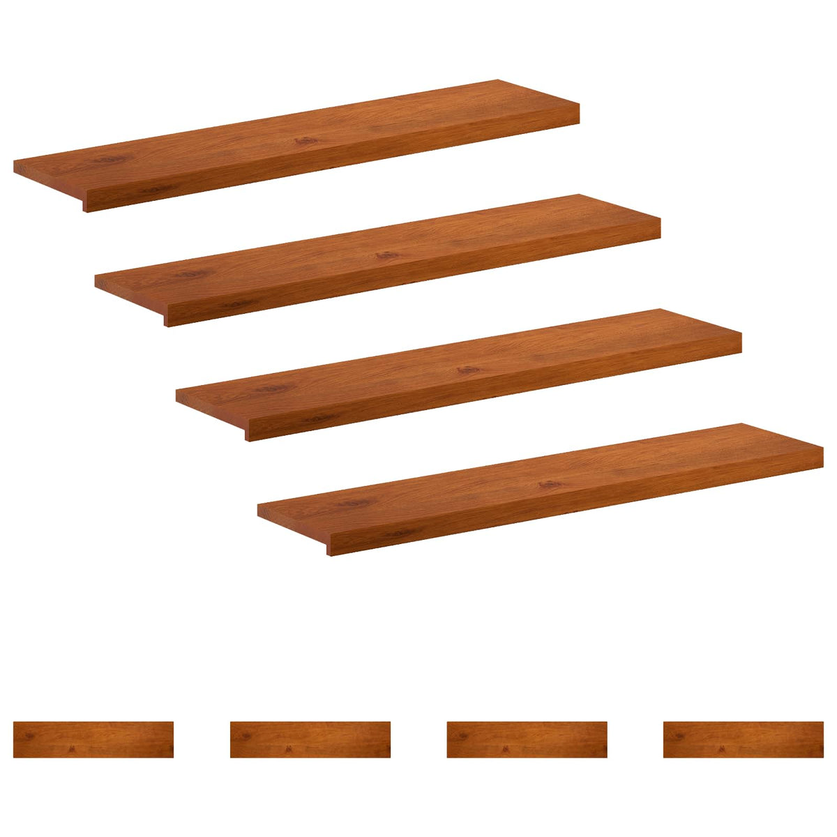 Trap Tread 8 st 110 x 30 x 2 cm Bruin Massief Eikenhout