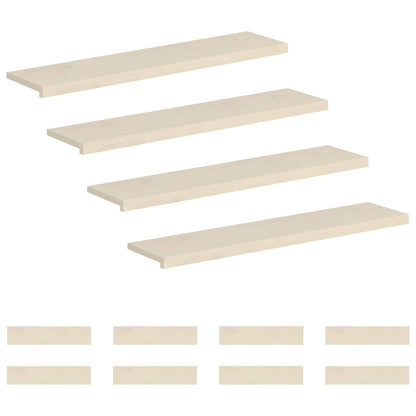 Trap Tread 12 st 120 x 25 x 2 cm Wit Massief Eikenhout
