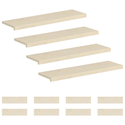 Trap Tread 12 st 100 x 30 x 2 cm Wit Massief Eikenhout
