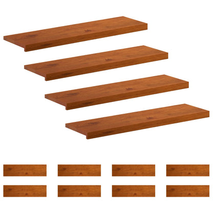 Trap Tread 12 st 90 x 25 x 2 cm Bruin Massief Eikenhout