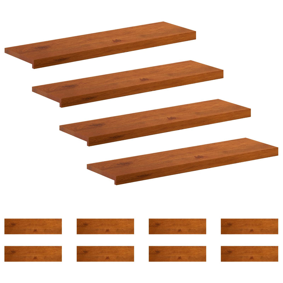 Trap Tread 12 st 90 x 25 x 2 cm Bruin Massief Eikenhout