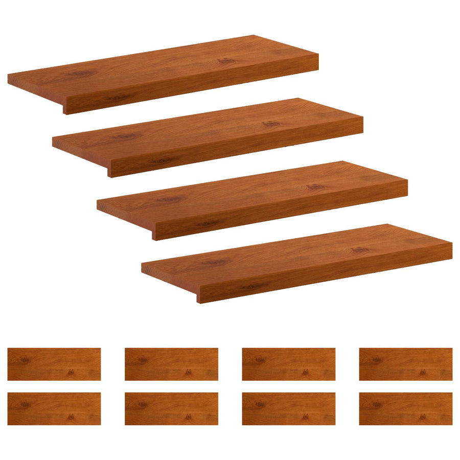 Trap Tread 12 st 80 x 30 x 2 cm Bruin Massief Eikenhout