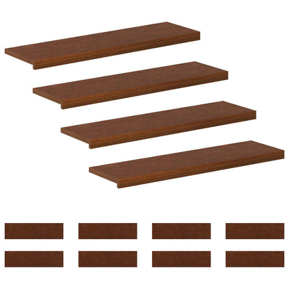 Trap Tread 12 st 100 x 25 x 2 cm Donkerbruin Massief Eikenhout