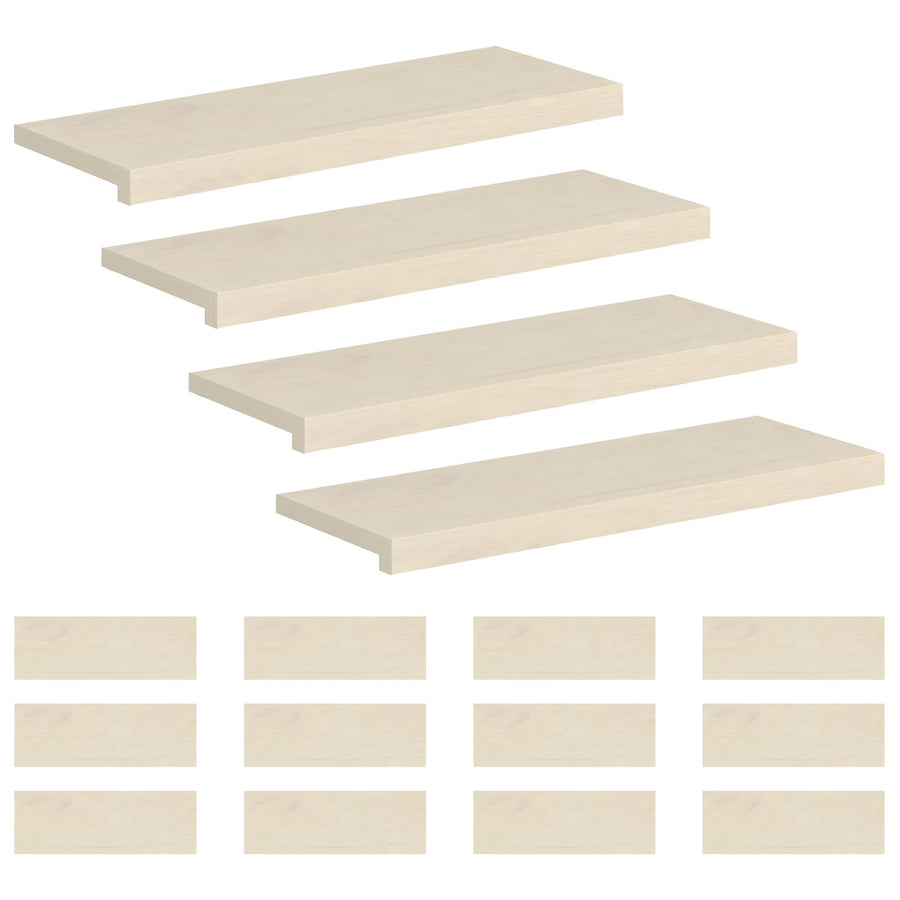 Trap Tread 16 st 80 x 25 x 2 cm Wit Massief Eikenhout