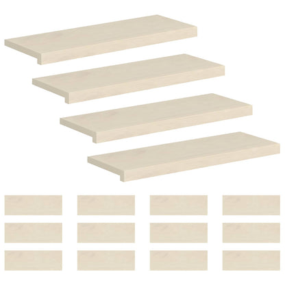Trap Tread 16 st 70 x 30 x 2 cm Wit Massief Eikenhout