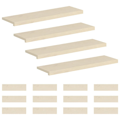 Trap Tread 16 st 100 x 30 x 2 cm Wit Massief Eikenhout