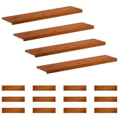Trap Tread 16 st 110 x 25 x 2 cm Bruin Massief Eikenhout