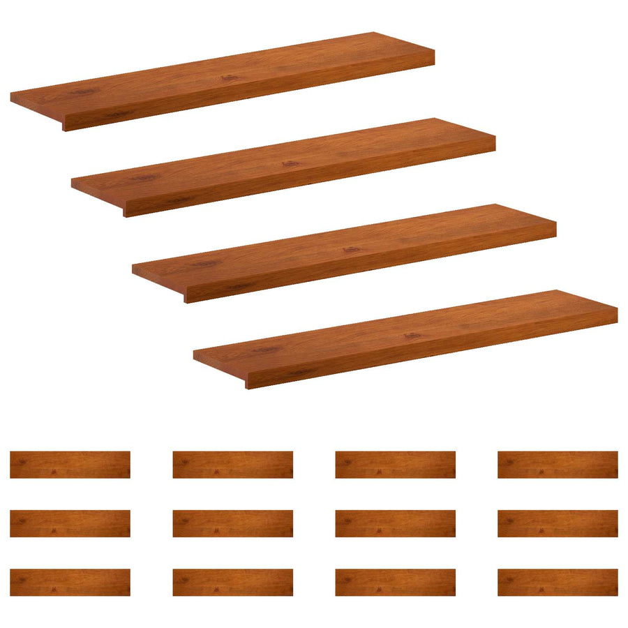 Trap Tread 16 st 120 x 30 x 2 cm Bruin Massief Eikenhout