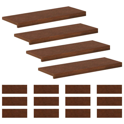 Trap Tread 16 st 80 x 25 x 2 cm Donkerbruin Massief Eikenhout