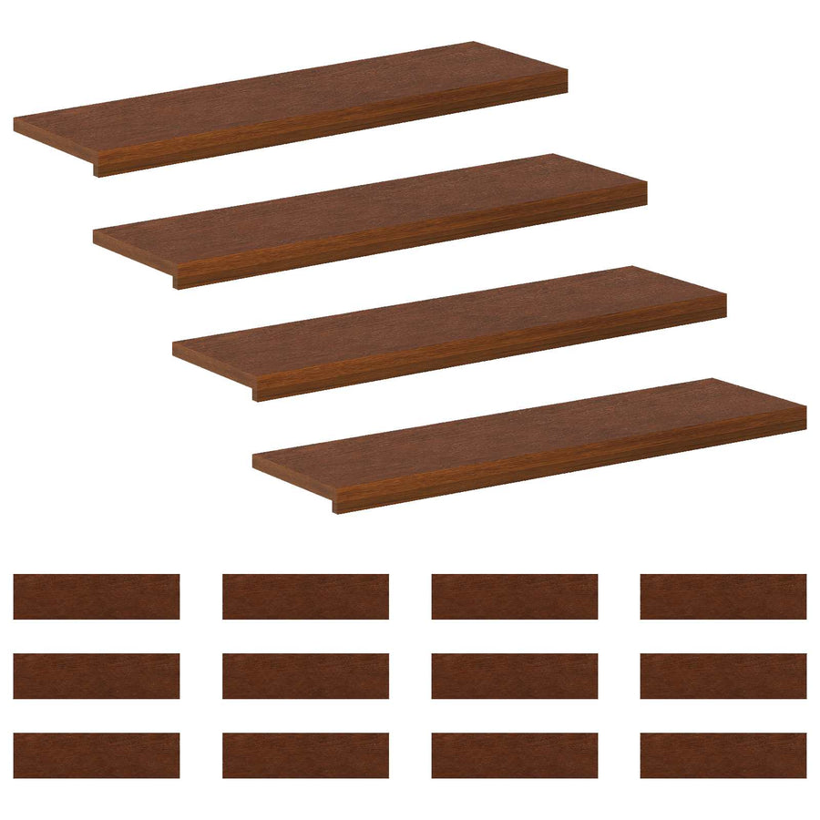 Trap Tread 16 st 90 x 25 x 2 cm Donkerbruin Massief Eikenhout
