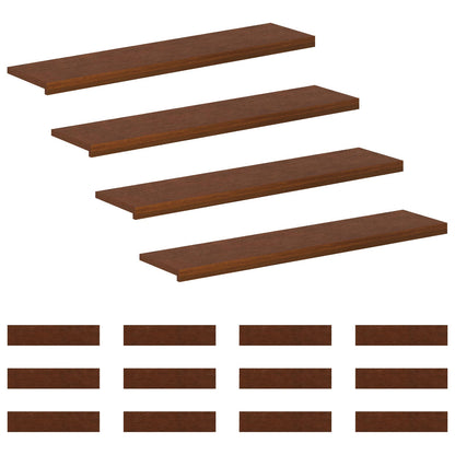 Trap Tread 16 st 110 x 30 x 2 cm Donkerbruin Massief Eikenhout