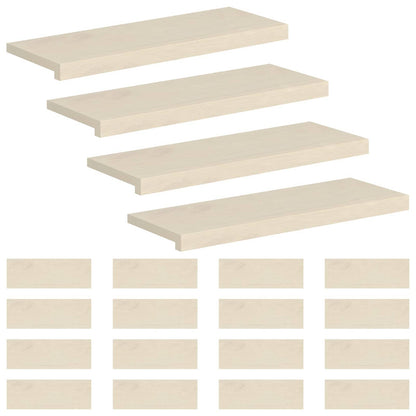 Trap Tread 20 st 80 x 30 x 2 cm Wit Massief Eikenhout
