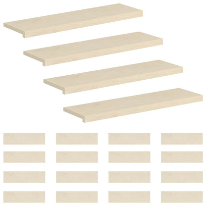 Trap Tread 20 st 100 x 30 x 2 cm Wit Massief Eikenhout