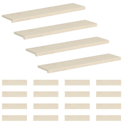Trap Tread 20 st 120 x 30 x 2 cm Wit Massief Eikenhout