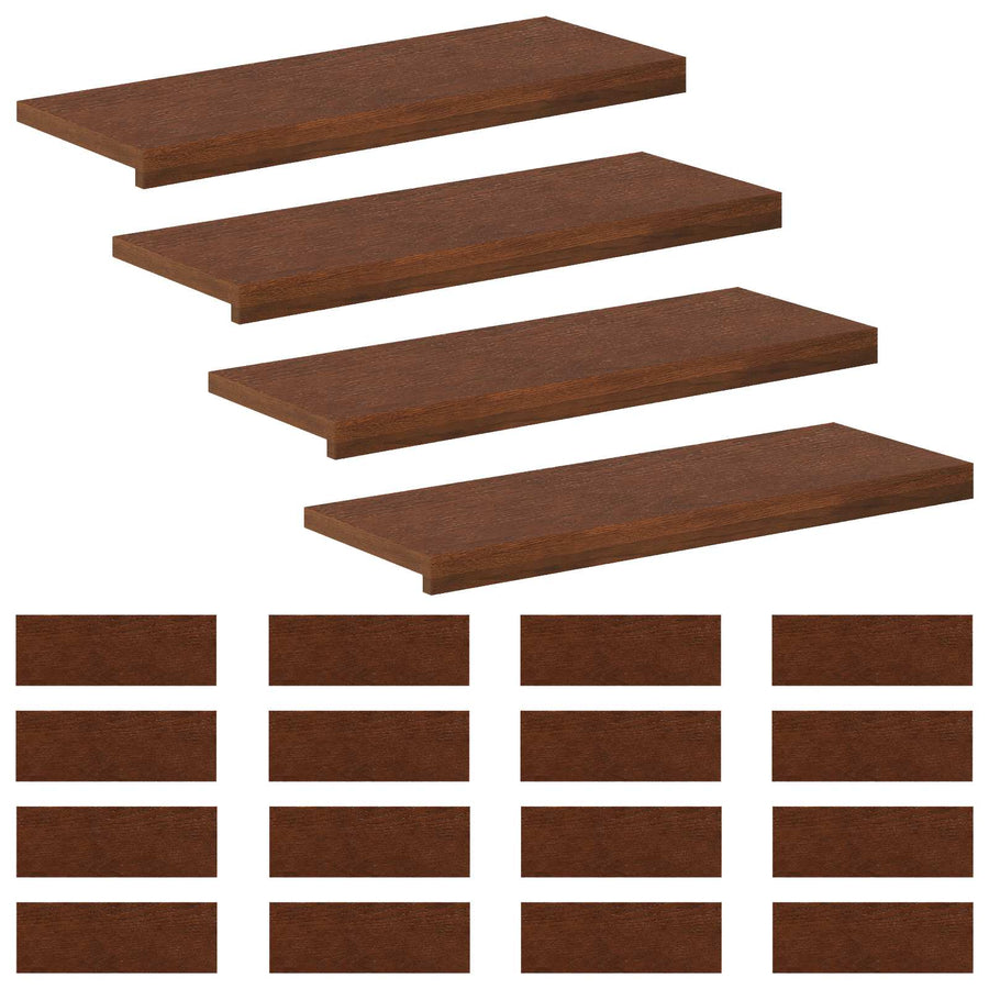 Trap Tread 20 st 70 x 25 x 2 cm Donkerbruin Massief Eikenhout