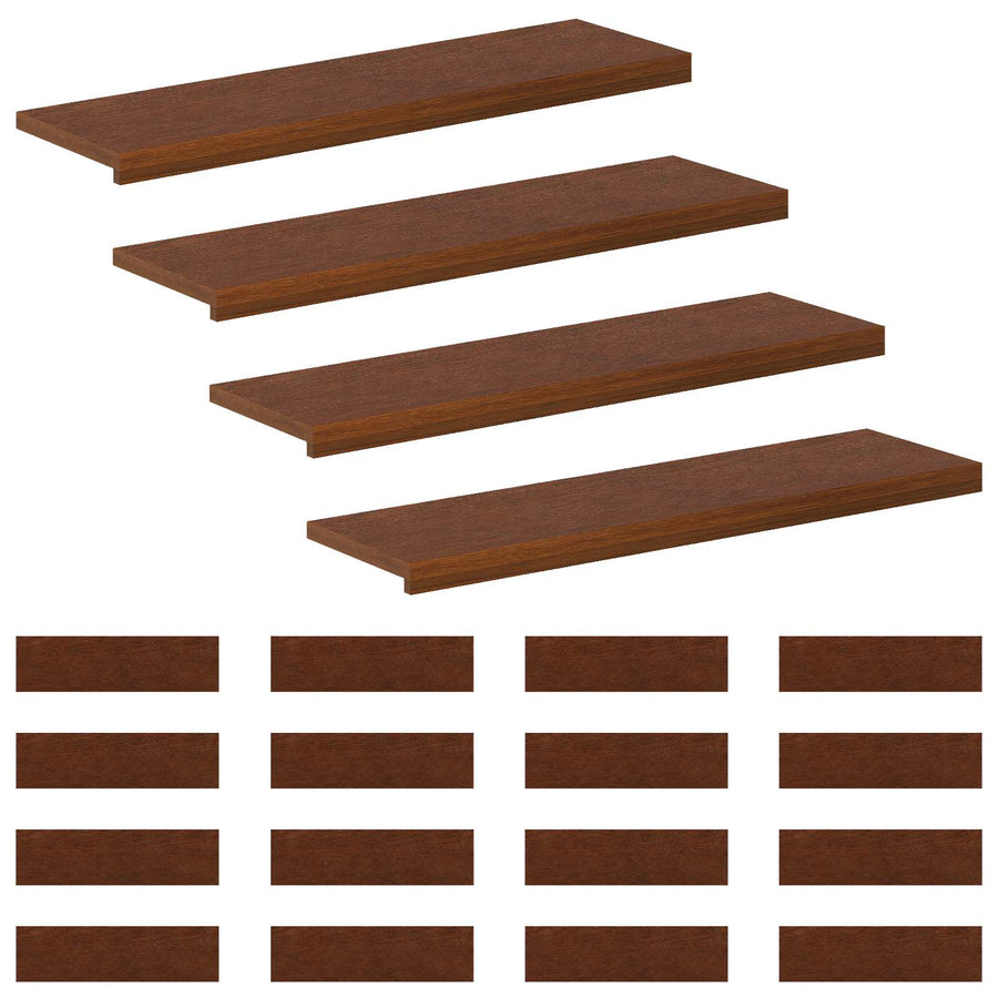 Trap Tread 20 st 90 x 25 x 2 cm Donkerbruin Massief Eikenhout