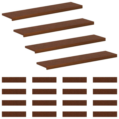 Trap Tread 20 st 120 x 30 x 2 cm Donkerbruin Massief Eikenhout