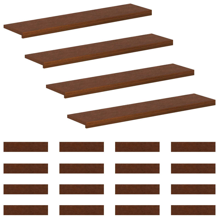 Trap Tread 20 st 120 x 30 x 2 cm Donkerbruin Massief Eikenhout