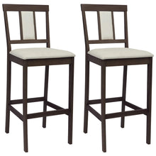 Barkruk 2 st Lichtbruin en Beige Massief Rubberhout en Stof