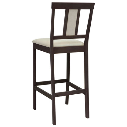 Barkruk 2 st Lichtbruin en Beige Massief Rubberhout en Stof