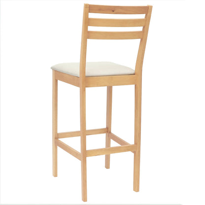 Barkruk 2 st Natuurlijk en Beige Massief Rubberhout en Stof