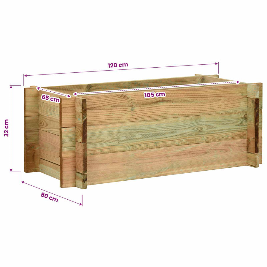 Tuin Verhoogd Groentenbed Groen 120 x 80 x 32 cm