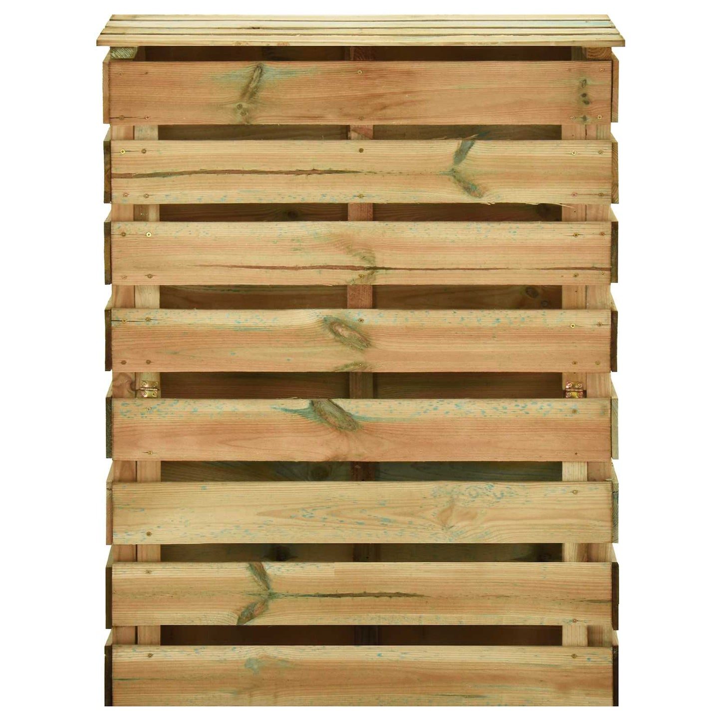 Compostbak met lattenrooster Groen 110 x 58 x 113 cm Massief grenenhout