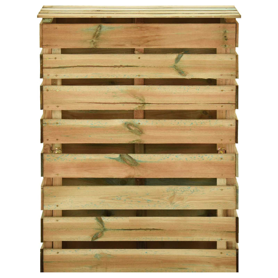 Compostbak met lattenrooster Groen 110 x 58 x 113 cm Massief grenenhout