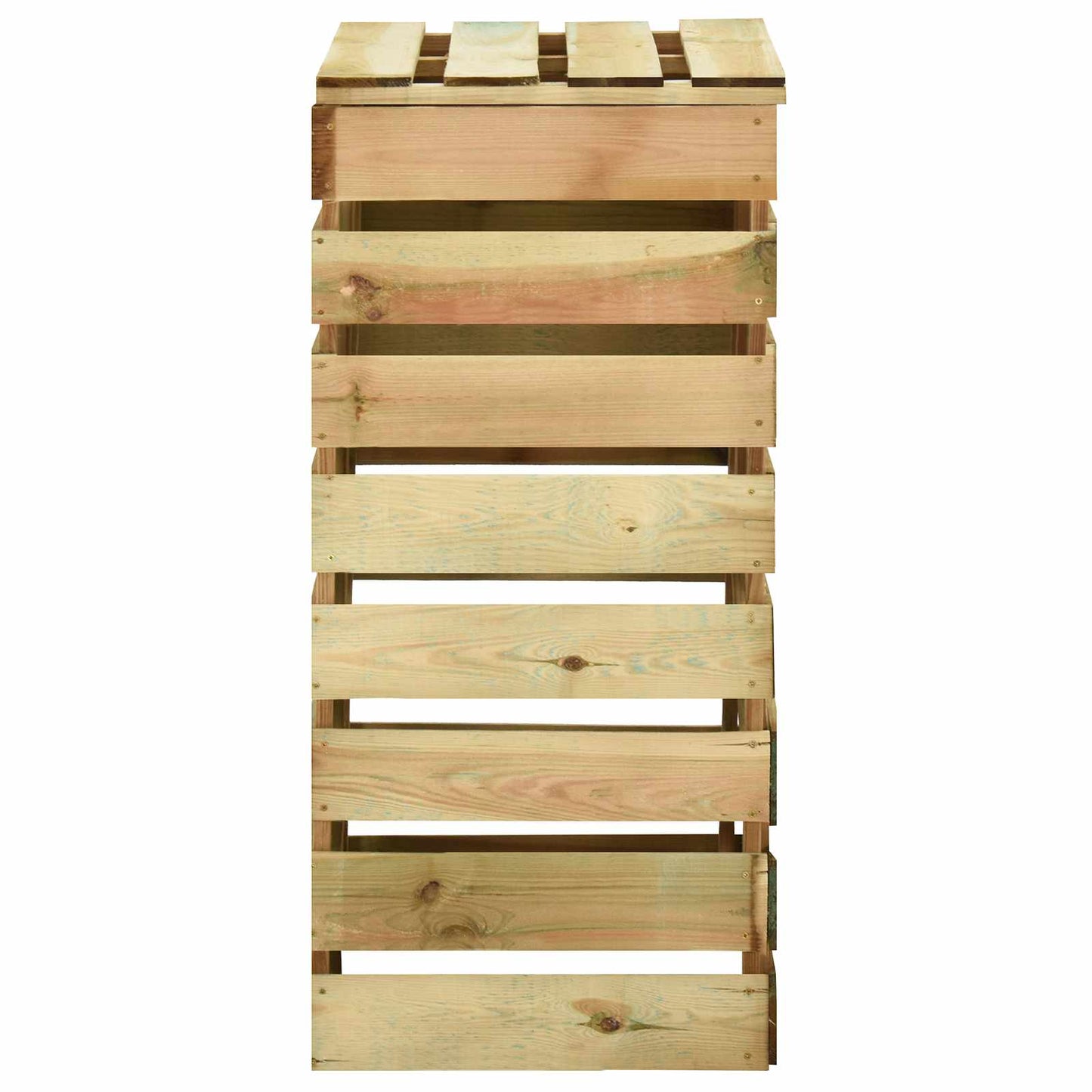Compostbak met lattenrooster Groen 110 x 58 x 113 cm Massief grenenhout