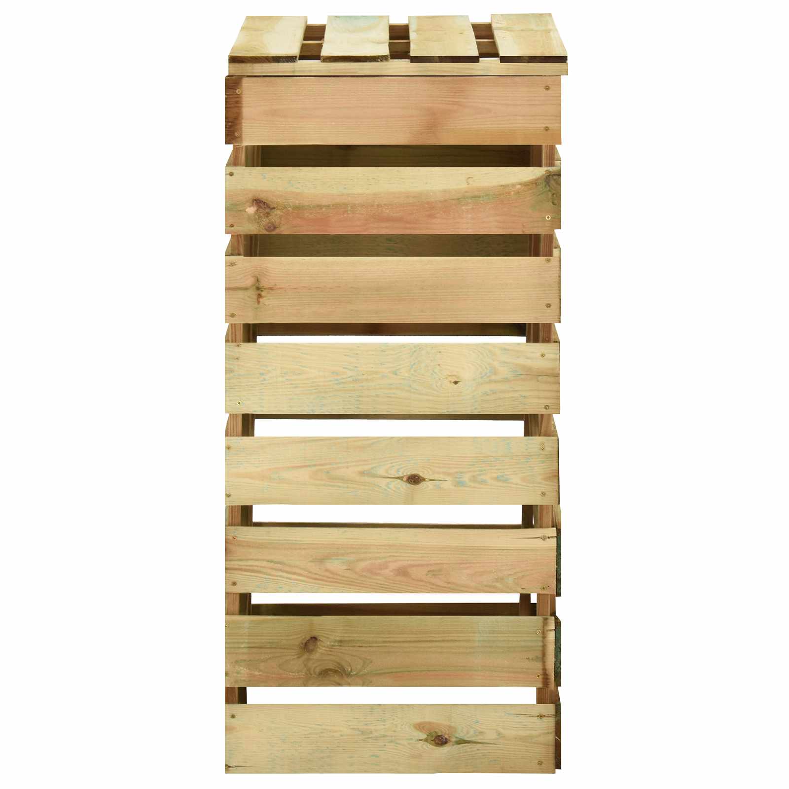 Compostbak met lattenrooster Groen 110 x 58 x 113 cm Massief grenenhout
