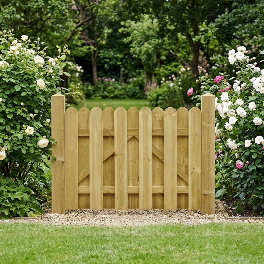 Tuinpoort 100 x 75 cm Massief grenenhout Groen