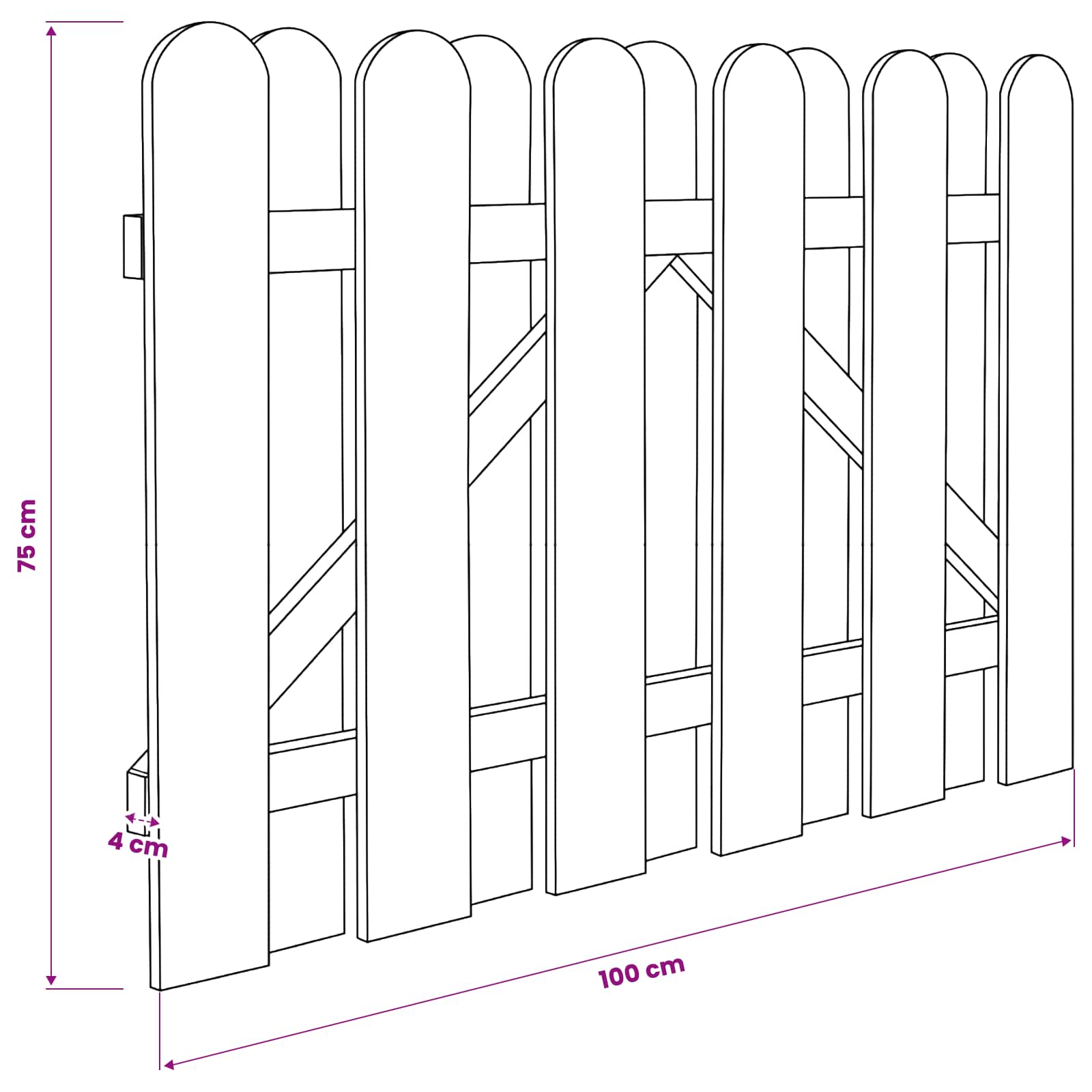 Tuinpoort 100 x 75 cm Massief grenenhout Groen
