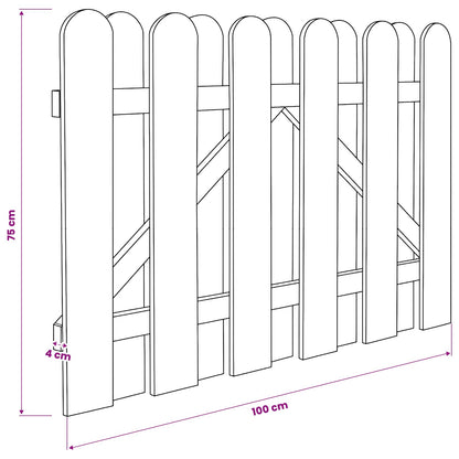 Tuinpoort 100 x 75 cm Massief grenenhout Groen