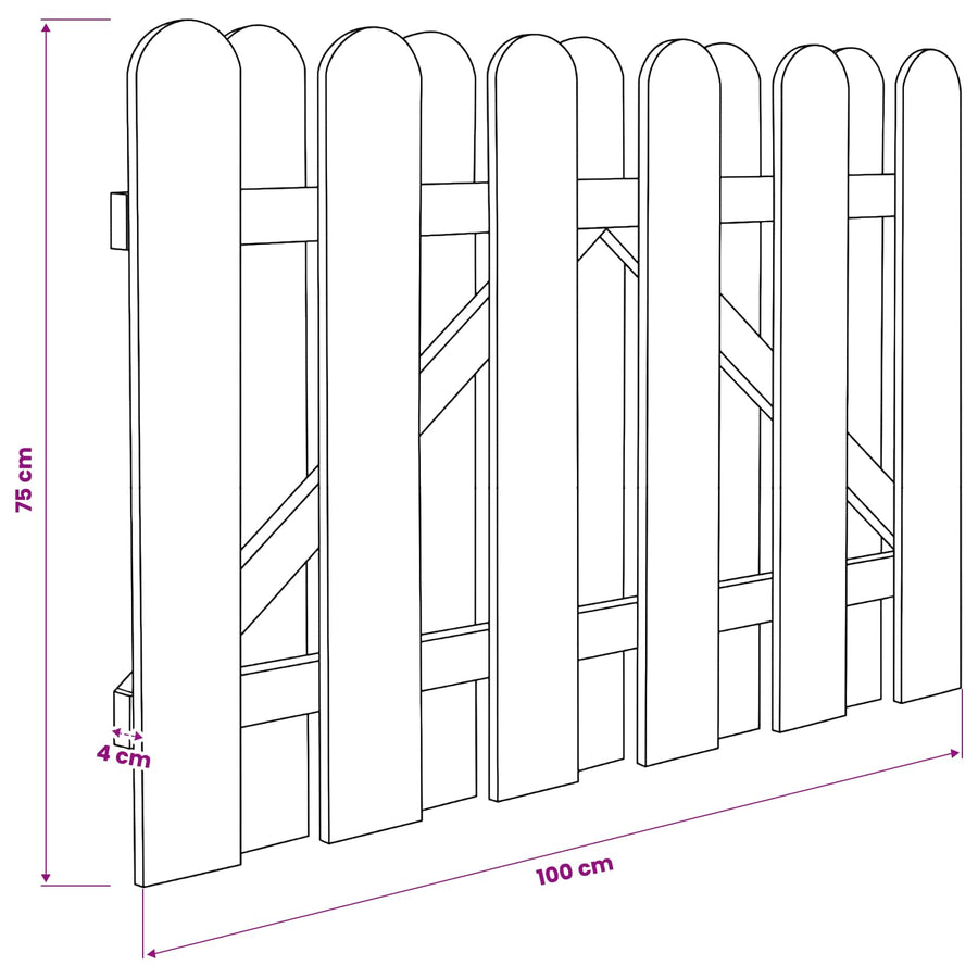 Tuinpoort 100 x 75 cm Massief grenenhout Groen