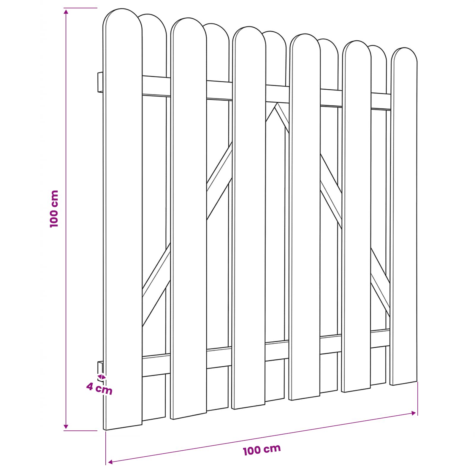 Tuinpoort 100 x 100 cm Massief grenenhout Groen