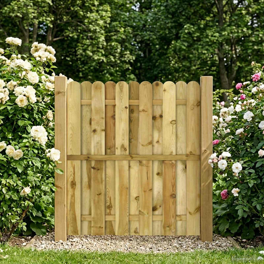Tuinpoort 100 x 125 cm Massief grenenhout Groen