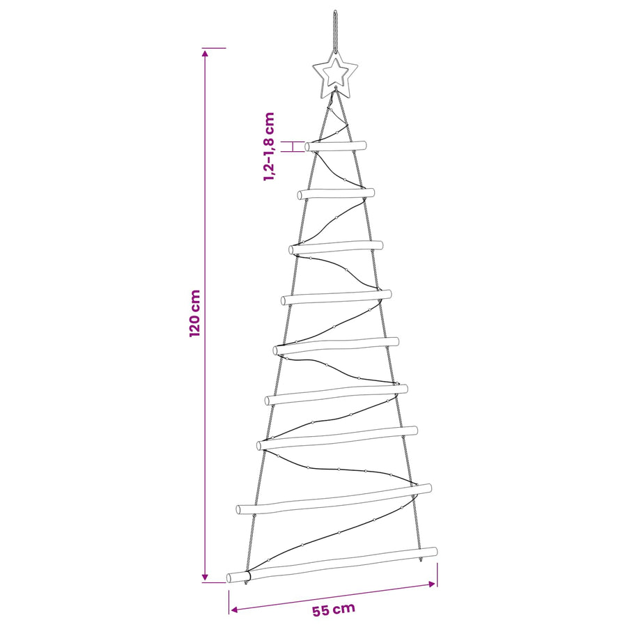 Hangende Kerstboom 120 cm 50 LED's Warmwit