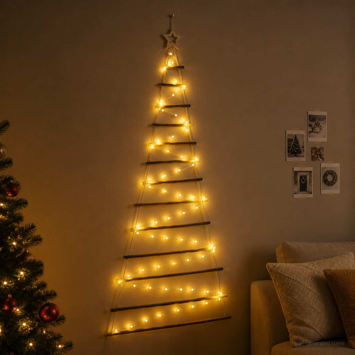 Hangende Kerstboom 180 cm 100 LED's Warmwit