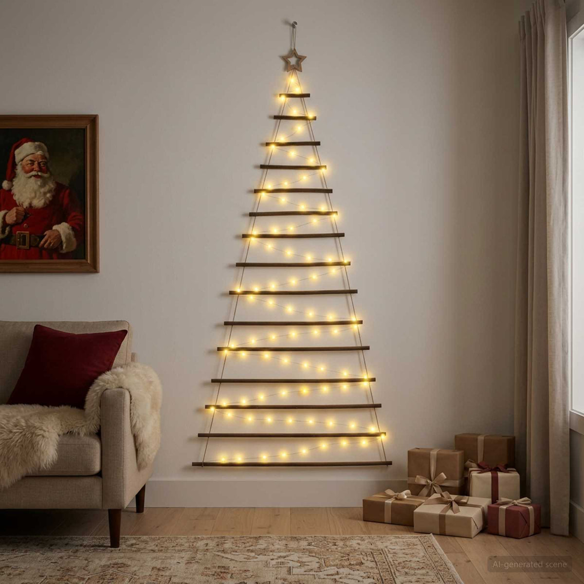 Hangende Kerstboom 210 cm 130 LED's Warmwit