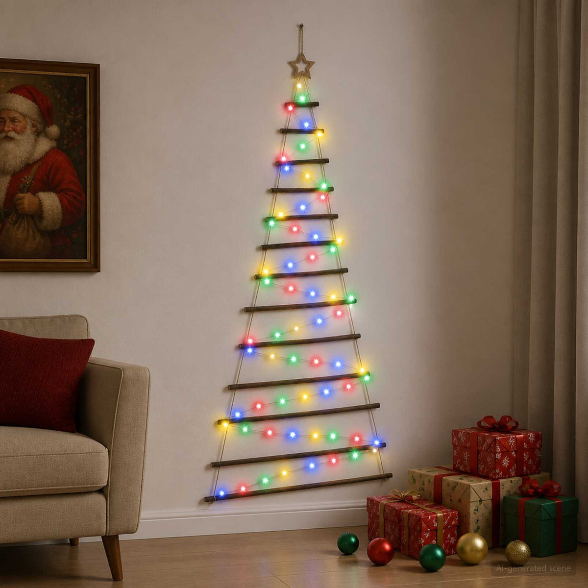 Hangende Kerstboom 180 cm 100 LED's Meerkleurig