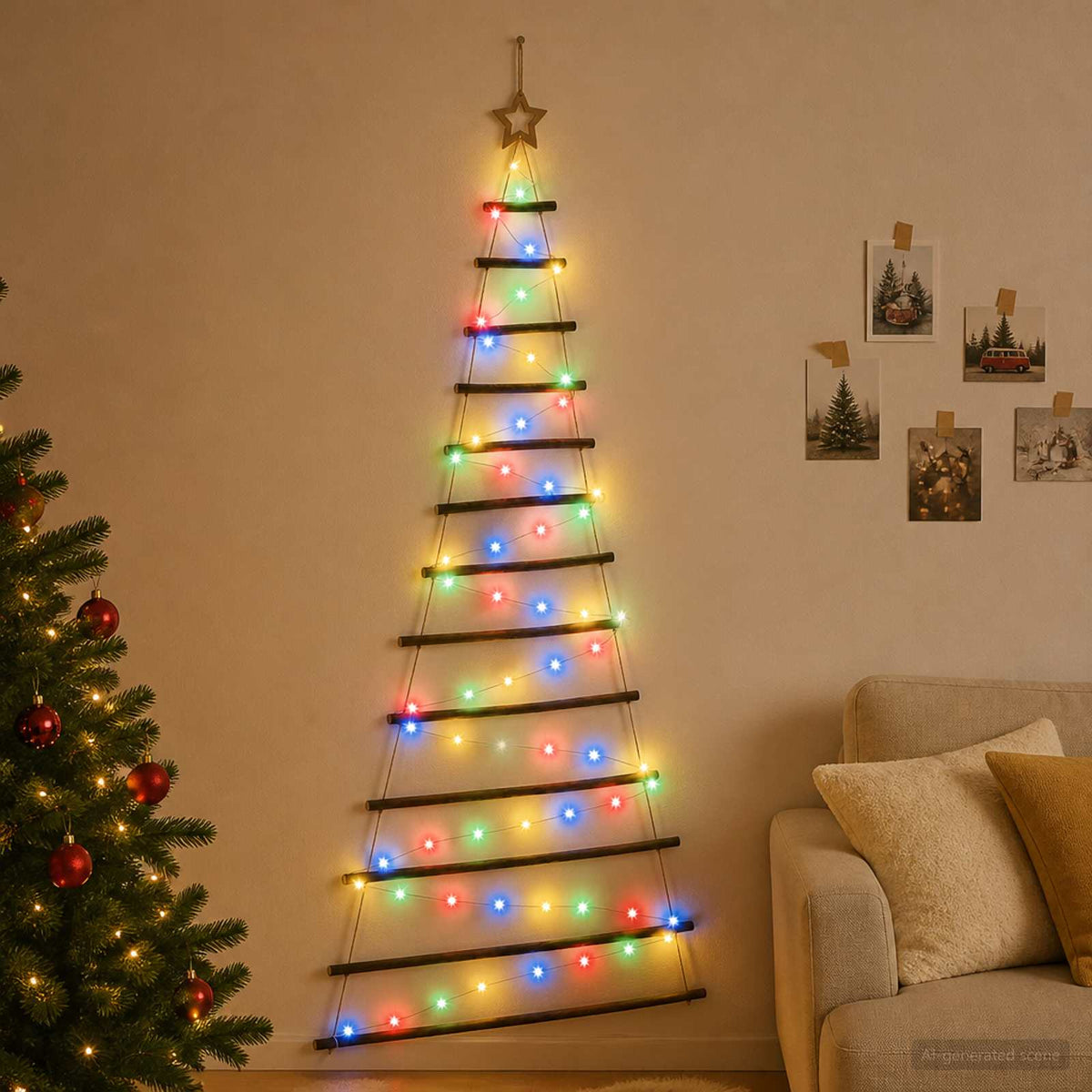 Hangende Kerstboom 180 cm 100 LED's Meerkleurig