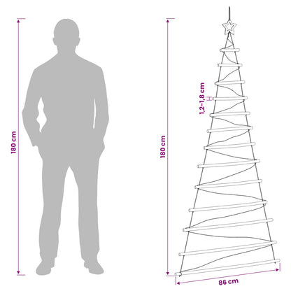 Hangende Kerstboom 180 cm 100 LED's Meerkleurig