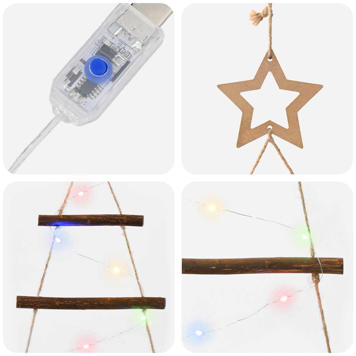 Hangende Kerstboom 210 cm 130 LED's Meerkleurig