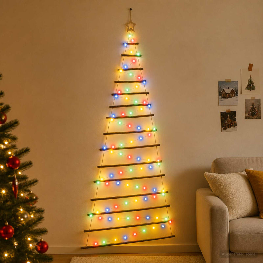 Hangende Kerstboom 210 cm 130 LED's Meerkleurig