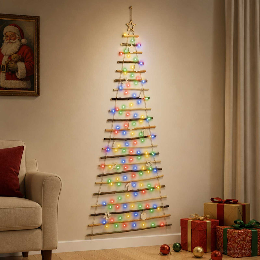 Hangende Kerstboom 210 cm 130 LED's Meerkleurig