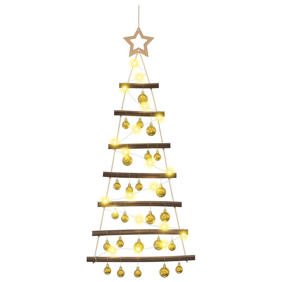 Hangende kerstboom met ballen 90 cm 30 LED's Warmwit